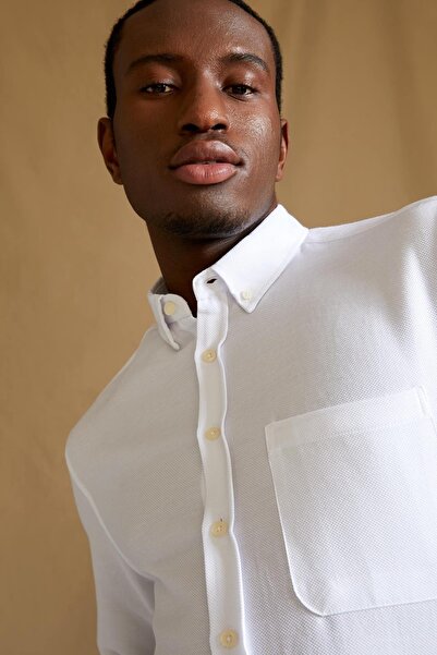 DeFacto Прилепнала риза с поло яка и дълъг ръкав