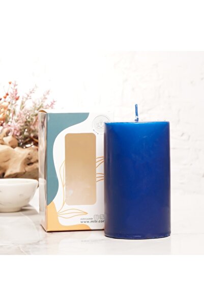Mitr 12x7 Cm Lacivert Silindir Mum