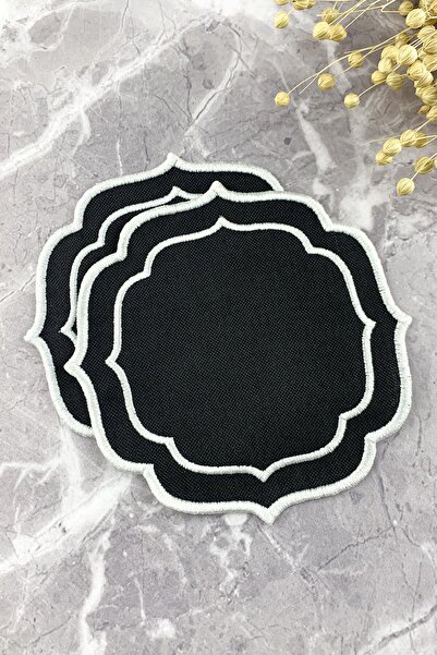 WEARE2 Șervețele de cocktail, 2 bucăți, brodate, cu înfășurare dublă, de culo...