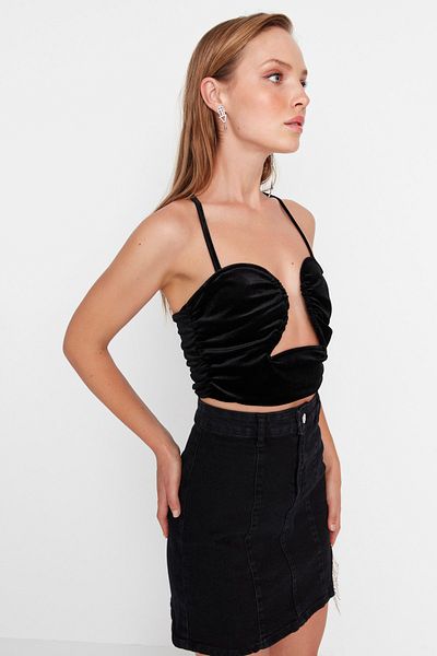 Trendyol Collection Черно бюстие без презрамки TPRAW23BS00028