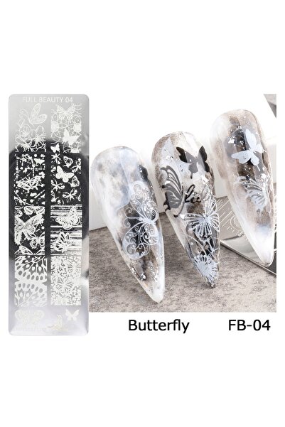 Beauty Box Kelebekler Nail Art Stampa Plakası Tırnak Stampası Tırnak Süsleme ...