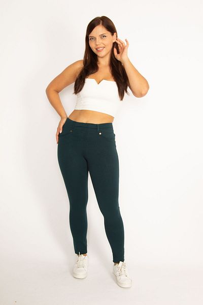 Şans Große Größen in Leggings - Blau - Mittlerer Bund