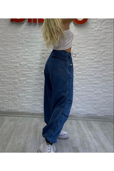 Touz Uny Boutique - Pantaloni Tactical Parașuta Albastru din Tesatura