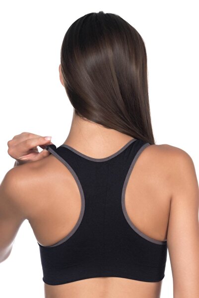 Emay Жіночий чорний безшовний спортивний бюстгальтер