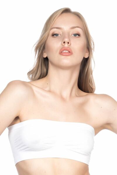 Emay Ženska bela Bez šavova bezramčana haljina bez bretele, nova sezona