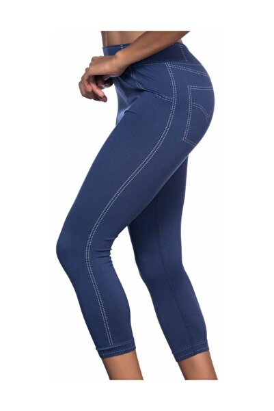 Emay Жіночі сині безшовні джинсові штани-леггінси