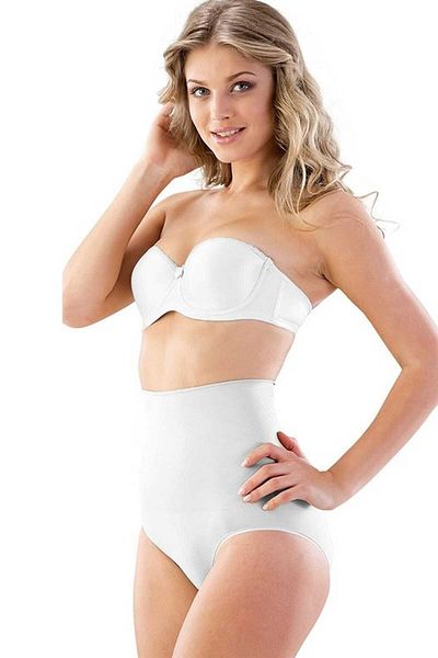 Emay Women's White Seamless Massage Double Layer Slip Corset