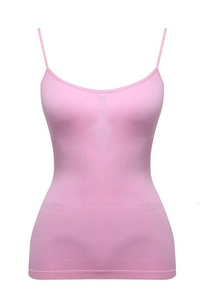 Emay Women's Pink Gathering Ripped Rope Strap Undershirt 5011