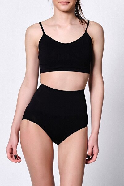 Emay Visok struk Bešavne pantalone, korzet, crna, nova sezona