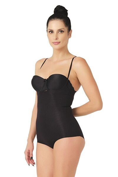 Emay Γυναικείο μαύρο κορσέ με ανοιχτό στήθος με κοπή με λέιζερ