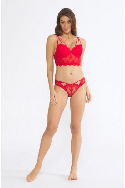 Nurteks Women's Red Front Drawstring Supported Bustier Suit