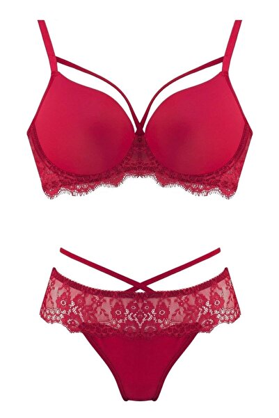 Nurteks Ženski set grudnjaka sa crnim praznim kapicama