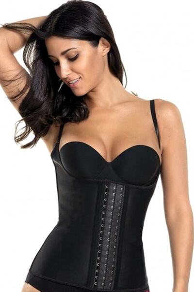 Emay Ženski crni korzet sa trakicama i agrafom za struk 2875