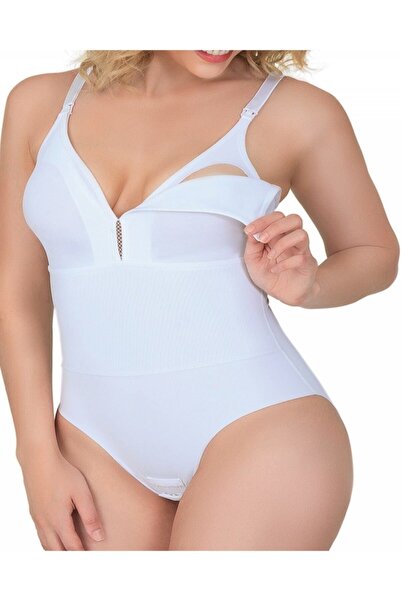 Emay Laser Body Corset with White Back Support and Postpartum Breastfeeding Features