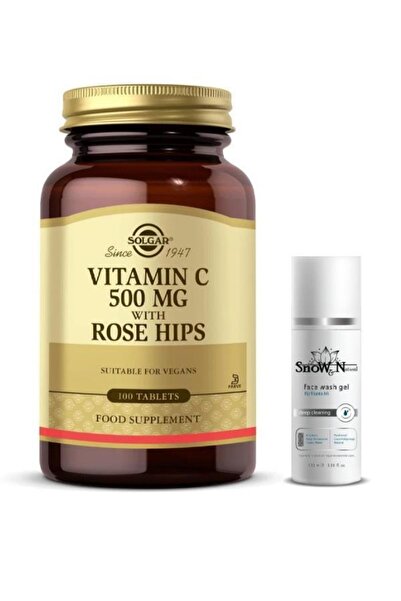 Solgar VitaminC500mg -RoseHips 100 Tablets + Face Gel 100ml Gift