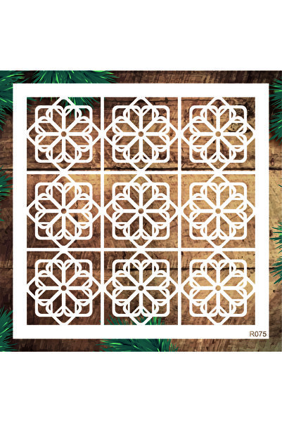 STENCİLTASARIM Stencil Tasarım R075 - Dekoratif Duvar, Eşya, Fayans,kumaş Boy...