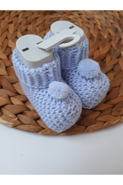 PİLEKİ BABY Newborn 0 6 Months Pompom Knitwear Booties Baby Slippers
