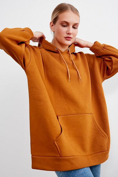 MEECY Känguru-Taschen-Sweatshirt mit Fliesenkapuze für Damen