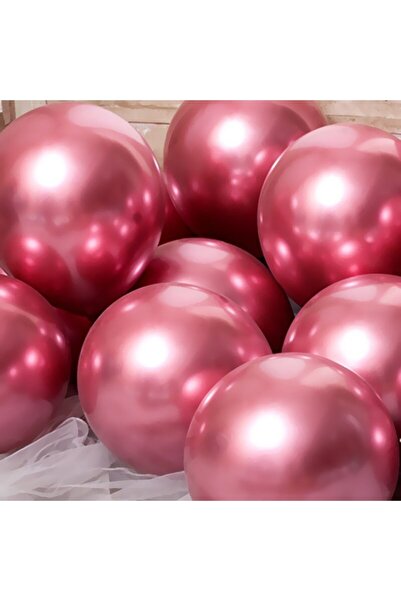 DÜVENCİ TİCARET 10 Adet Pembe Metalik Balon