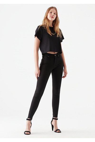 Livik Coll Cold Women Jet Black Skinny Denim Pants Black High Waist Jean with Lifting Effect