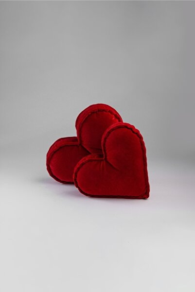 Gülruh Home Kırmızı Kalp Yastık 2’li Set