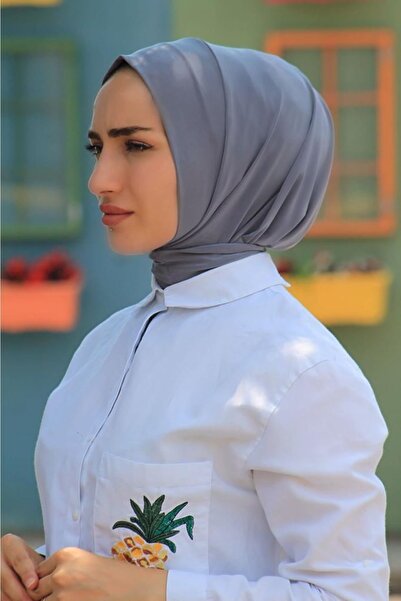 merveninbutiği Çıtçıtlı Hazır Eşarp Şal Gri