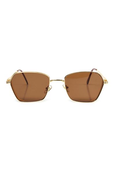 Angel Eyes Rectangular Brown Unisex Sunglasses Yw-8056j