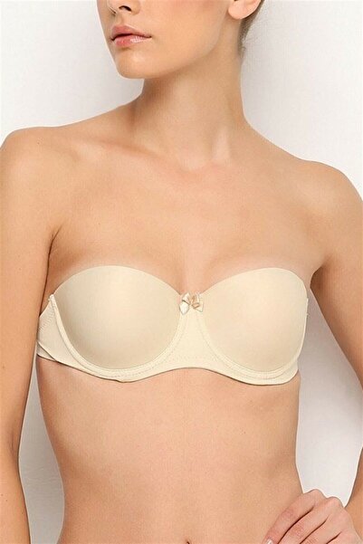 Nurteks Push-up Supported Covered Strapless Women's Bra 1505 - Skin Color