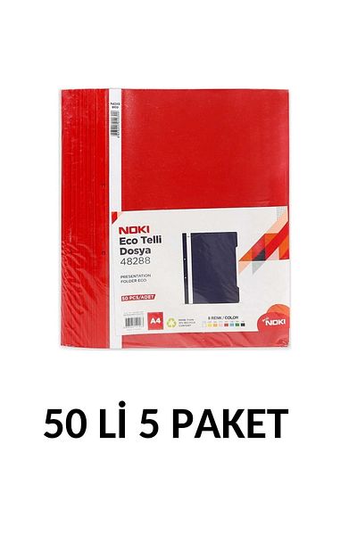 Noki 5 عبوات من الملفات السلكية الحمراء 50 قطعة