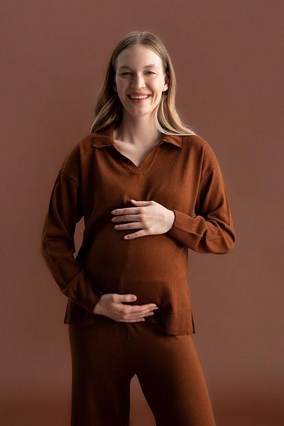 DeFacto Regular Fit Polo Neck Maternity Knitwear Top