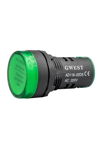 Gwest 22-y Led Signal 22mm 220v Green