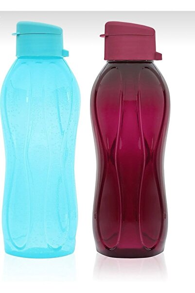 KÜÇÜK EW مجموعة من زجاجتين مياه صديقة للبيئة - قارورة بغطاء عملي 2 × 750 مل