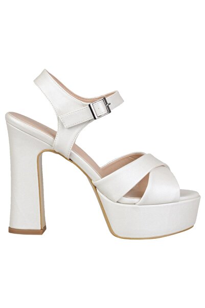 Modabuymus Pantofi înalți cu toc cu platformă ecru - Margarita