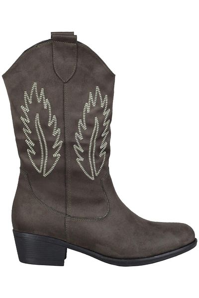 Modabuymus Χακί Πράσινο Suede Daily Κοντό Τακούνι Cowboy Boots - Nana
