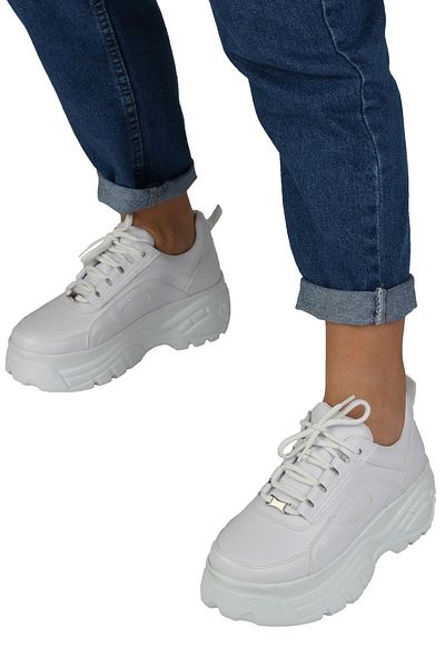 Modabuymus Pantofi alb cu talpă groasă Pantofi sport casual Porto