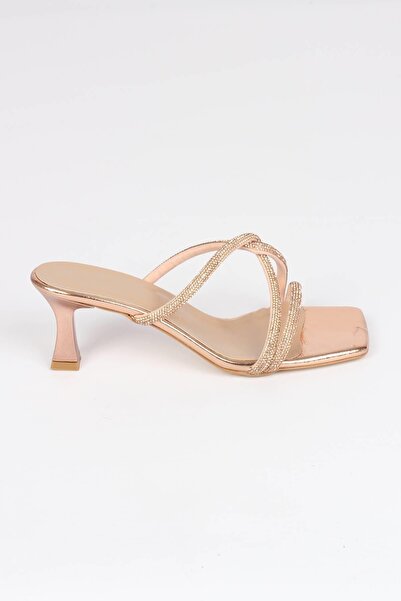 Modabuymus Капці на підборах з перехресними ремінцями та мідними камінцями - Monoce