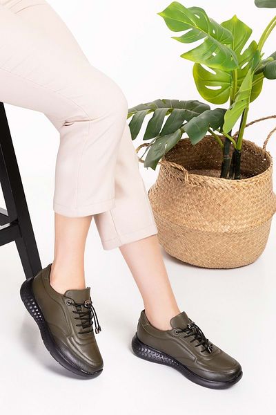 Gondol În interior și în exterior Pantofi sport ușori cu talpă Faylon din piele naturală Es.110 - Kaki - 38