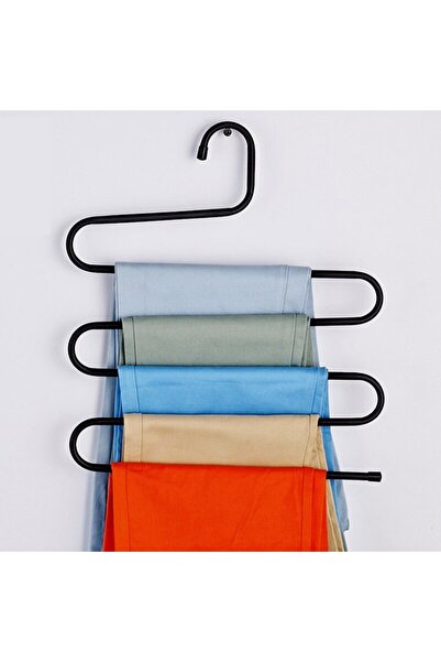 Carat Home Μαύρη μεταλλική κρεμάστρα παντελονιών 5 επιπέδων