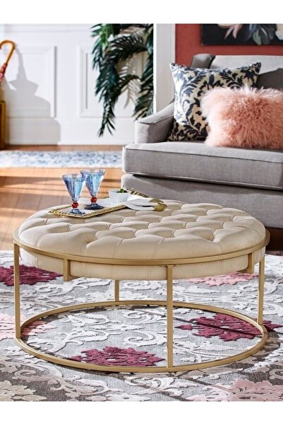 Evka Stery Bench Bej, Bench Puf, Yatak Ucu Bench, Yemek Masası Bench, Orta Sehpa