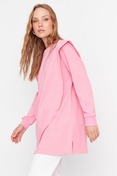 Trendyol Modest Rosa gepolstertes Strick-Sweatshirt TCTAW23TW00250