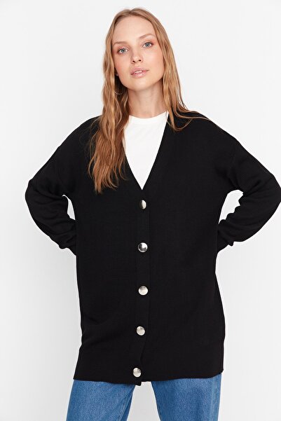 Trendyol Modest Cardigan - Black - Relaxed fit