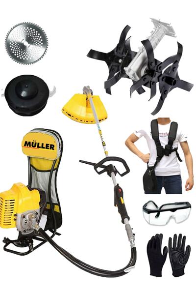 Müller Germany 9x9 Dc Motor Korumalı Metal Şanzıman Sırt Tipi Benzinli Çalı Ç...