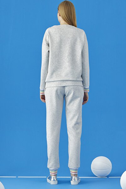 GİZZEY 20668 Γυναικεία αθλητική φόρμα με λαιμόκοψη με τύπωμα