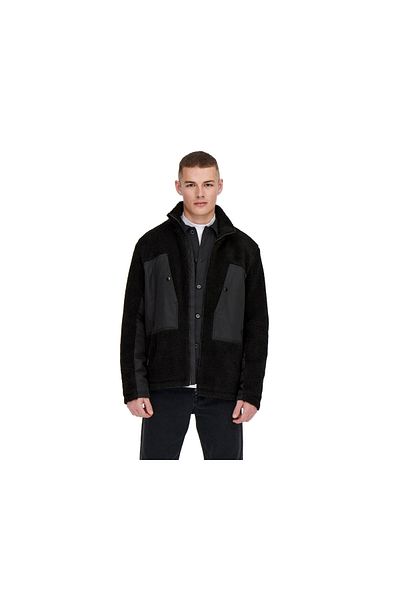 ONLY Onsvillads Sherpa Mix Jacket Otw Men's Fleece Jacket22022512-black Black