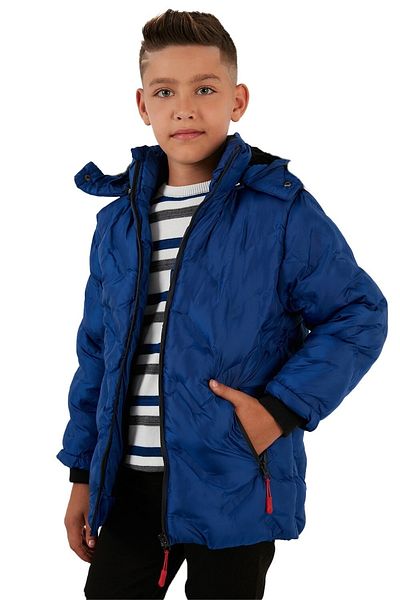 LifeForModa Boy's Plush Lined Removable Hooded Waterproof Coat 5053