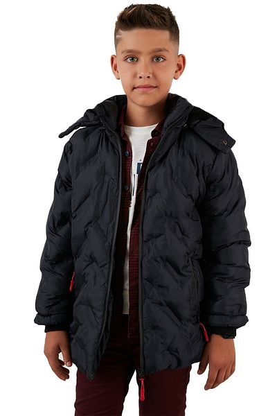 LifeForModa Boy's Plush Lined Removable Hooded Waterproof Coat 5053