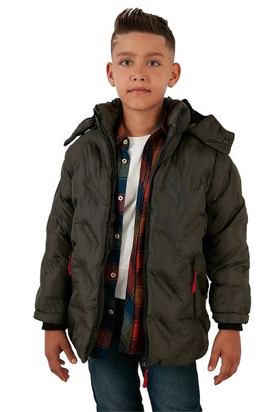 LifeForModa Boy's Plush Lined Removable Hooded Waterproof Coat 5053