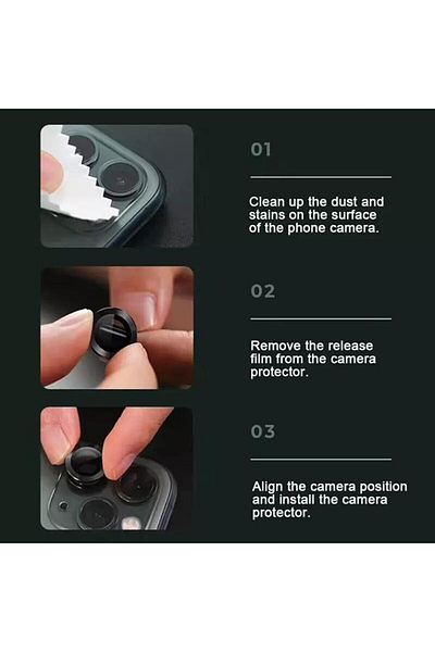 USIDE iPhone 11 iPhone 12 12 Mini Compatible Stone Diamond Camera Protector -Gold Set of 2