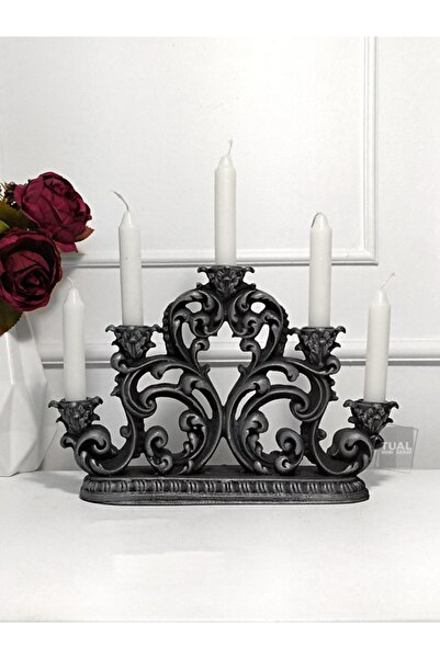 Dekoromi Klasik 5'li Şamdan Mumluk