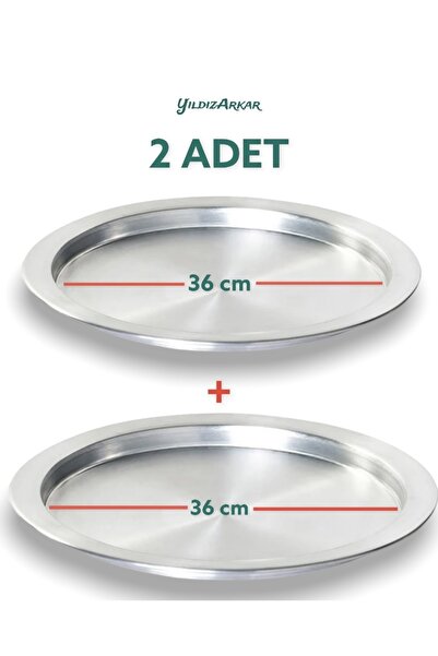 YILDIZ ARKAR Alüminyum Künefe Kadayıf Tepsisi Tabağı 2 Adet 36 Cm (42CM) Geniş Ailelere Özel